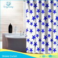 Hookless Polyester Star Printed Fabric For Bath Curtain